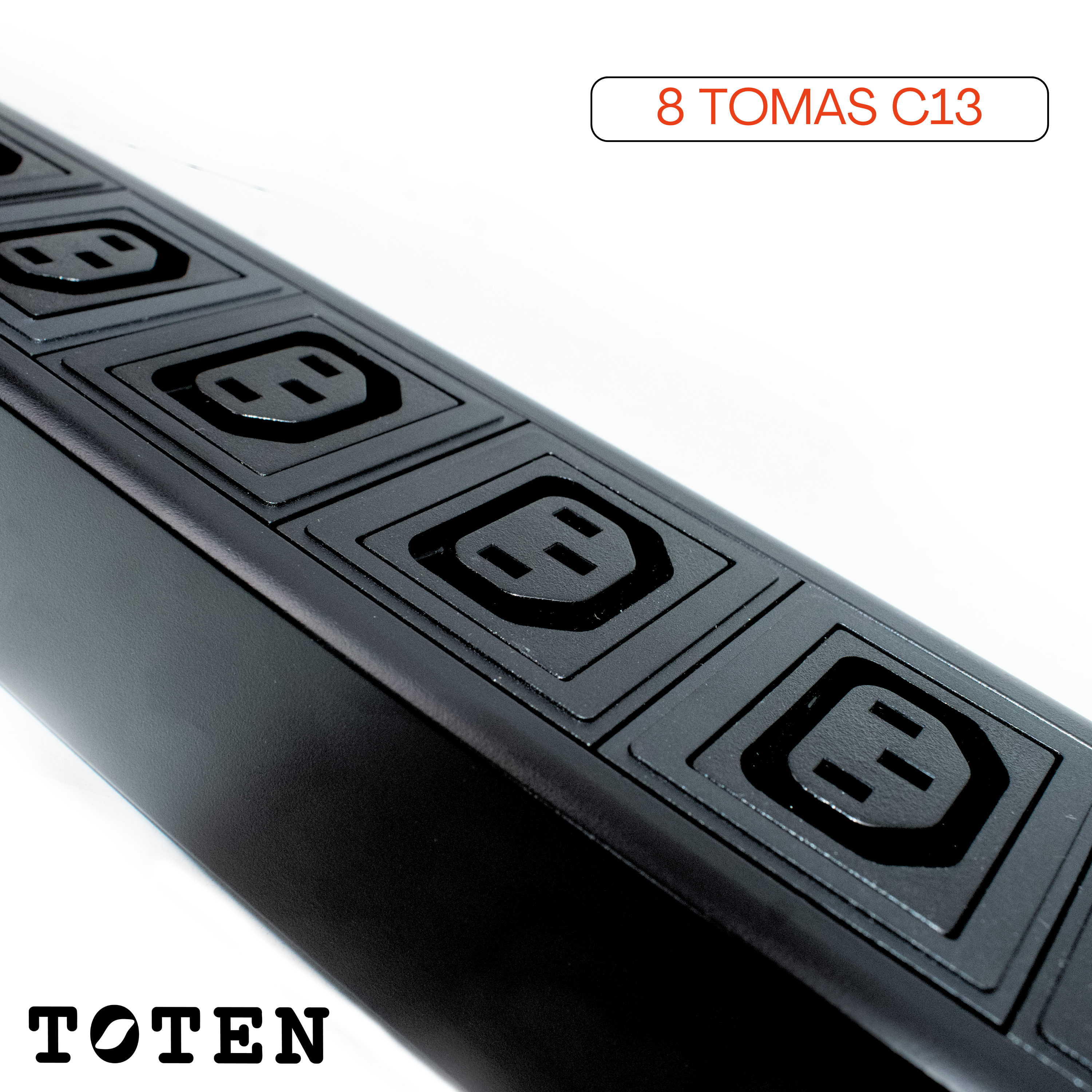 PDU Power Rack de 8 tomas C13 /  Enchufe Nema 5-15P  / Cable 3Mt x 16AWG