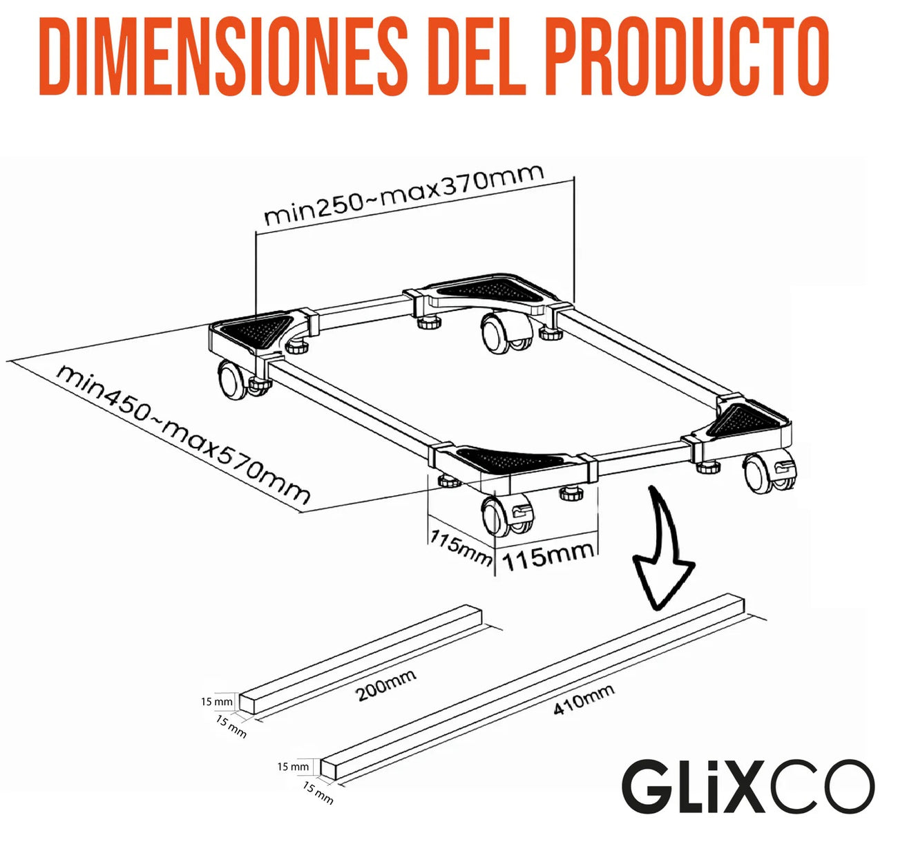 Soporte Base Regulable ruedas 2