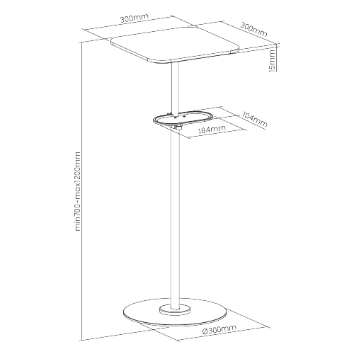 Soporte Parante con Estante para Mini Proyector - Altura Max 120 cm