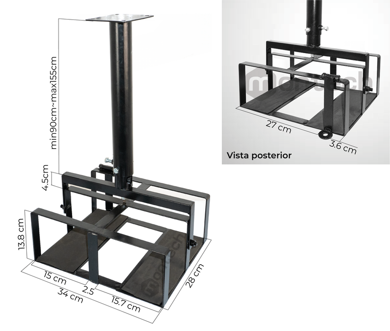 Soporte Techo para Proyector Tipo Jaula Antirrobo 34x28x13.8cm / Altura Tubo 90~155 cm