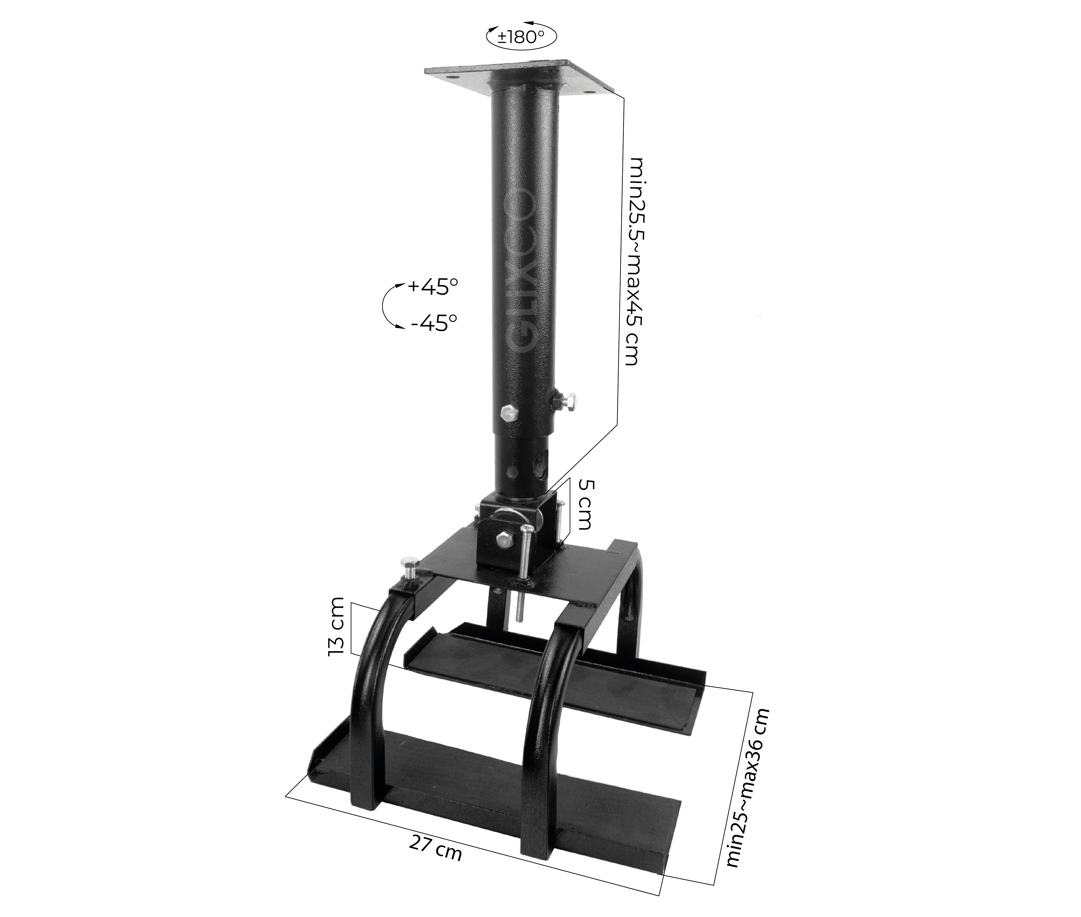 Soporte Techo para Proyector Tipo canastilla  Regulable / Altura Tubo 25.5 a 45 cm