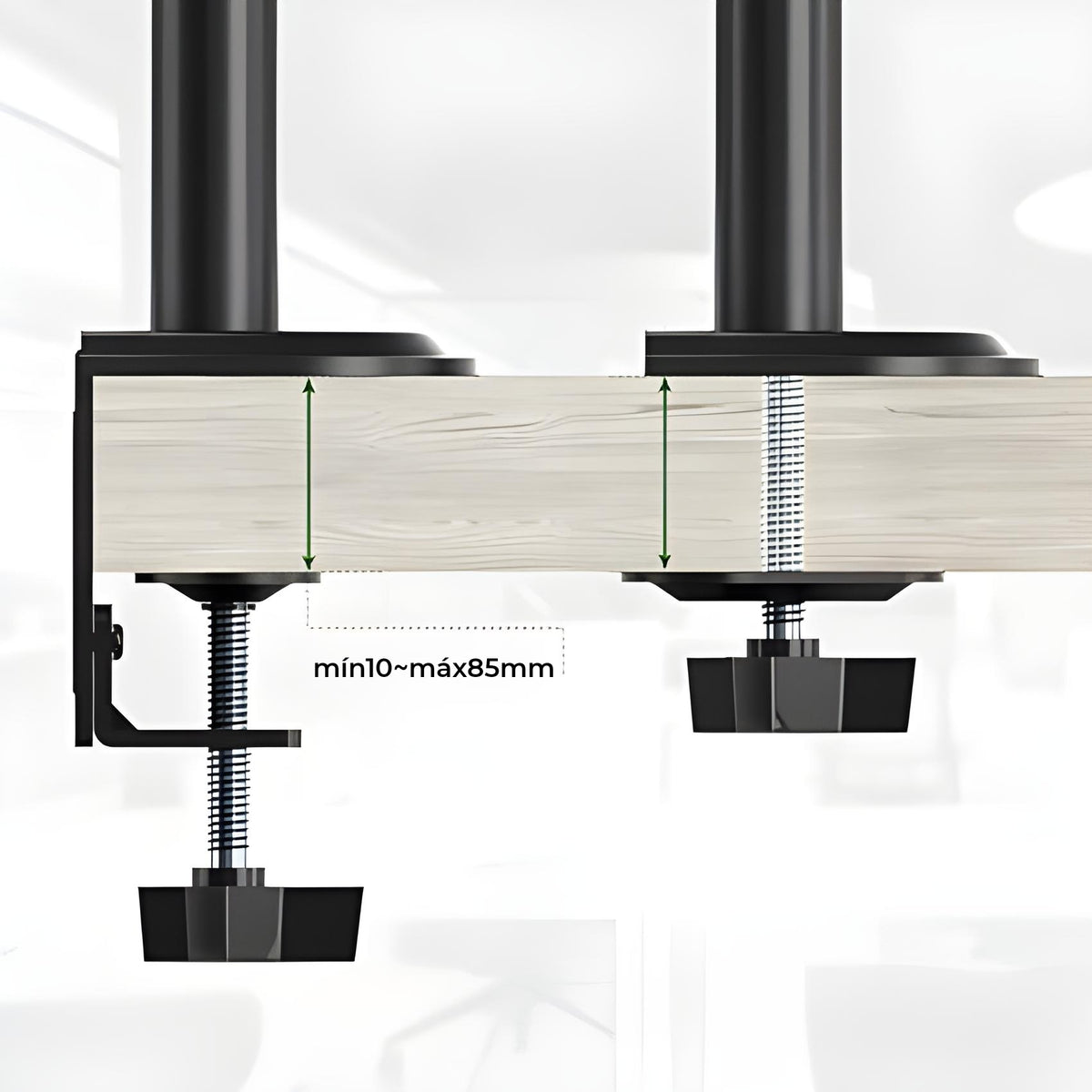 Rack Soporte Triple de Escritorio para 3 Monitores 13 a 24 Pulg