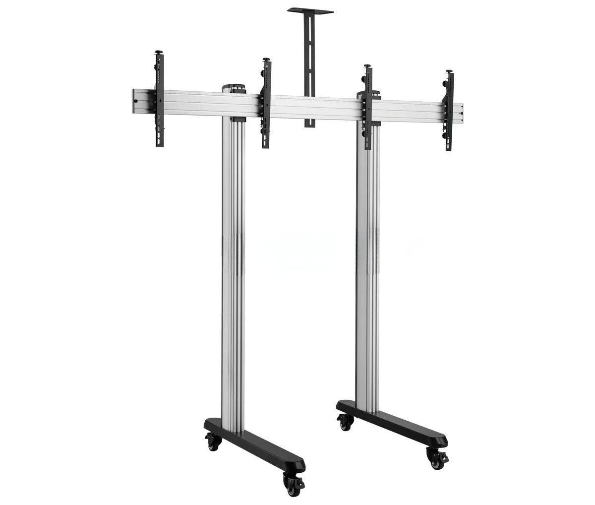 Pedestal con Ruedas Doble Pantalla 45 a 55 Pulg / Carga 50 kg / VESA Max 600x400mm
