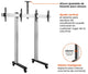 Pedestal con Ruedas Doble Pantalla 45 a 55 Pulg / Carga 50 kg / VESA Max 600x400mm