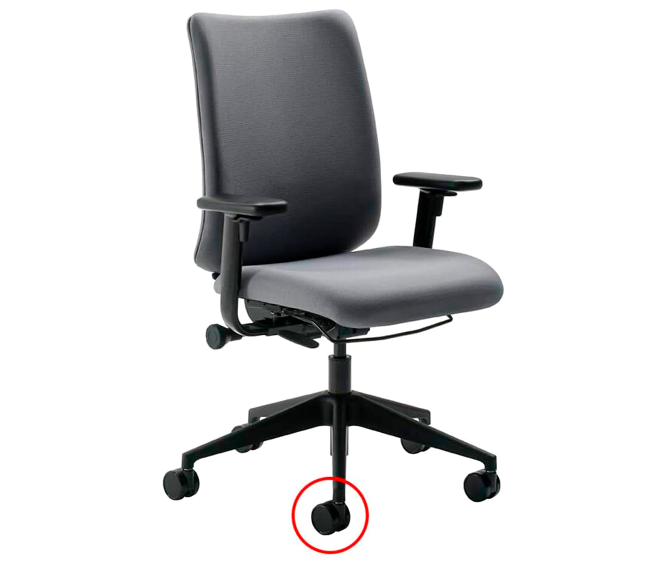 Rueda Garrucha para silla de oficina / Diametro Rueda 2.5" Pulg (60mm) / (x5)