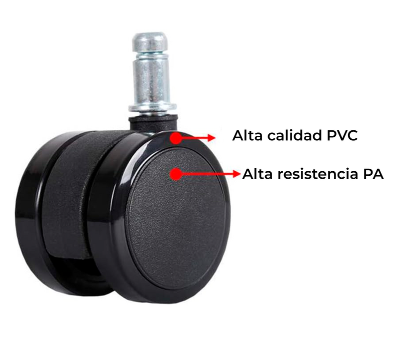 Rueda Garrucha para silla de oficina / Diametro 60mm / (x5)