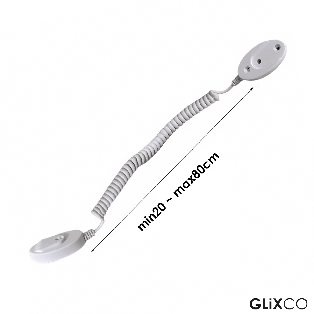 Cable Retráctil Imantado para Control Remoto / Soporte Magnético Antipérdida / Fijación en pared / Largo Max 80cm