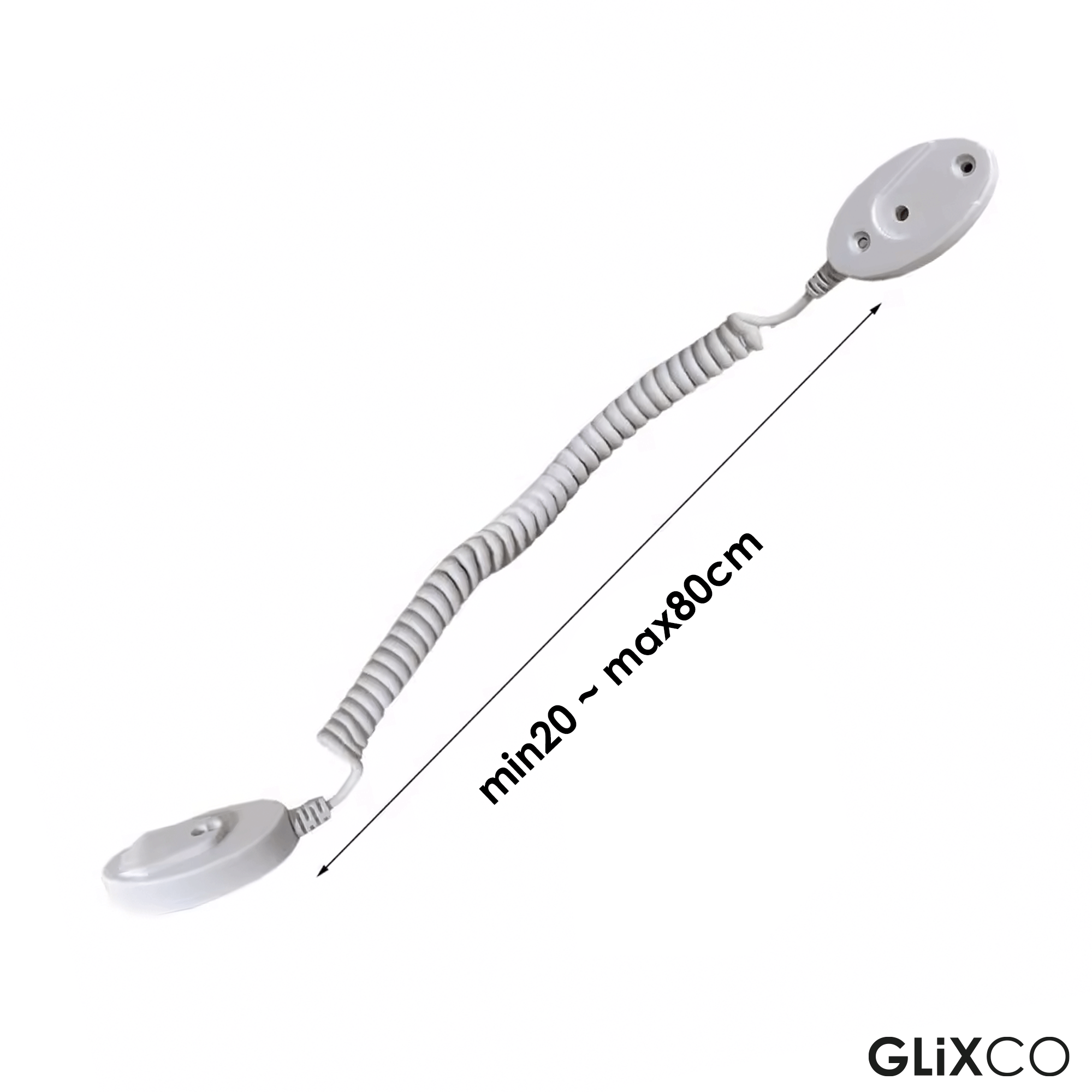 Cable Retráctil Imantado para Control Remoto / Soporte Magnético Antipérdida / Fijación en pared / Largo Max 80cm
