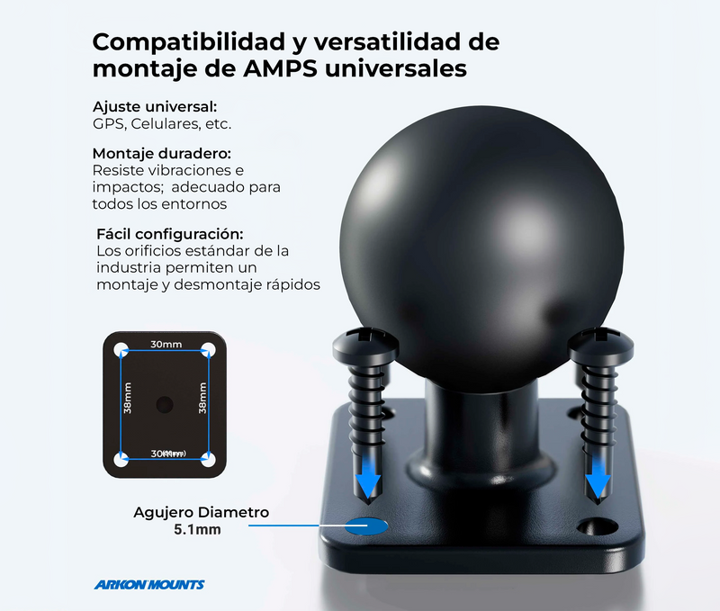 Soporte Universal para Tablet 7 a 18.4 Pulg / Fijación con tornillos a superficies planas sólidas