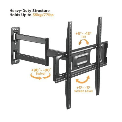 Rack Giratorio TV 32 a 55 Pulg / VESA Max 400x400mm / Carga 35 kg / Brazo extendido 8.2 a 48.5 cm