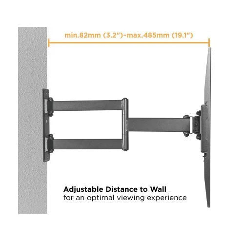 Rack Giratorio TV 32 a 55 Pulg / VESA Max 400x400mm / Carga 35 kg / Brazo extendido 8.2 a 48.5 cm