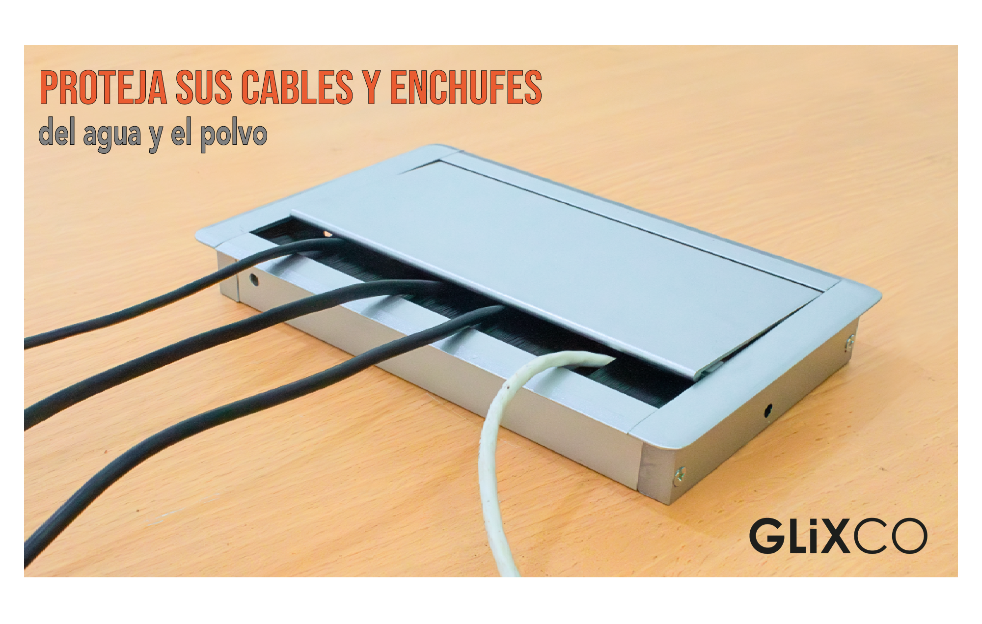 Tapa Pasacables de Aluminio con Cierre Lento (Largo 30 x  Anch 12.7 cm)