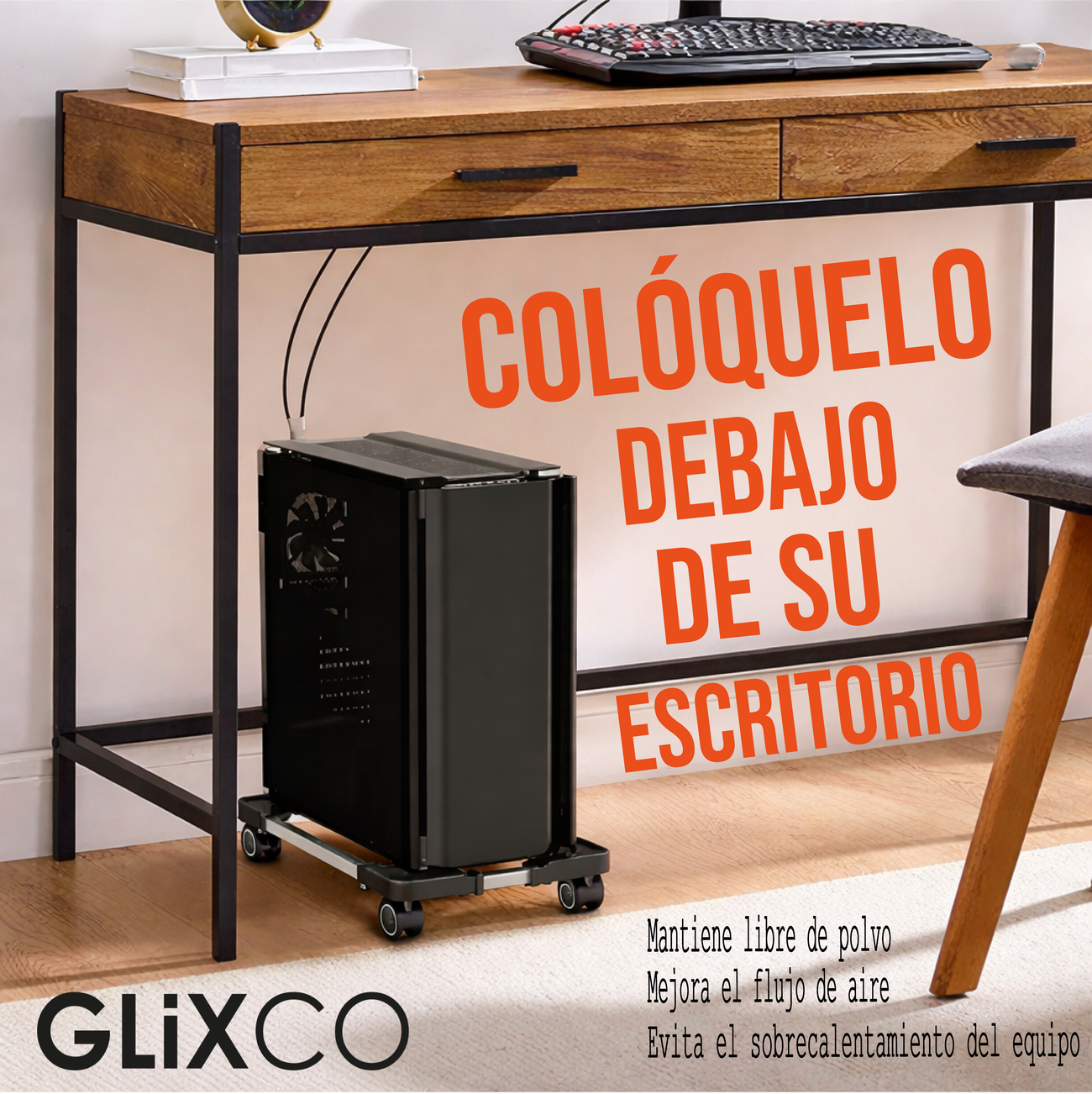 Soporte Base Regulable con ruedas para CPU PC Gamer / Servidores / UPS