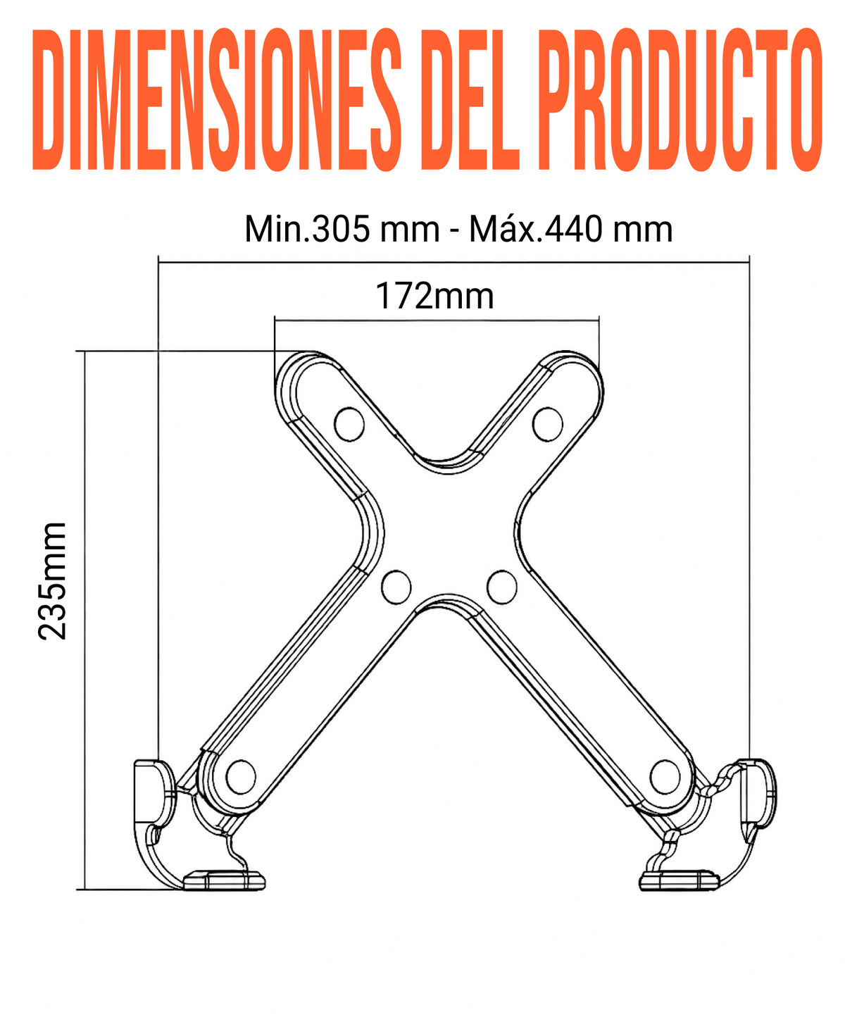 Soporte de Escritorio para Laptop de 10 a 15.6 Pulg - Brazo Corto