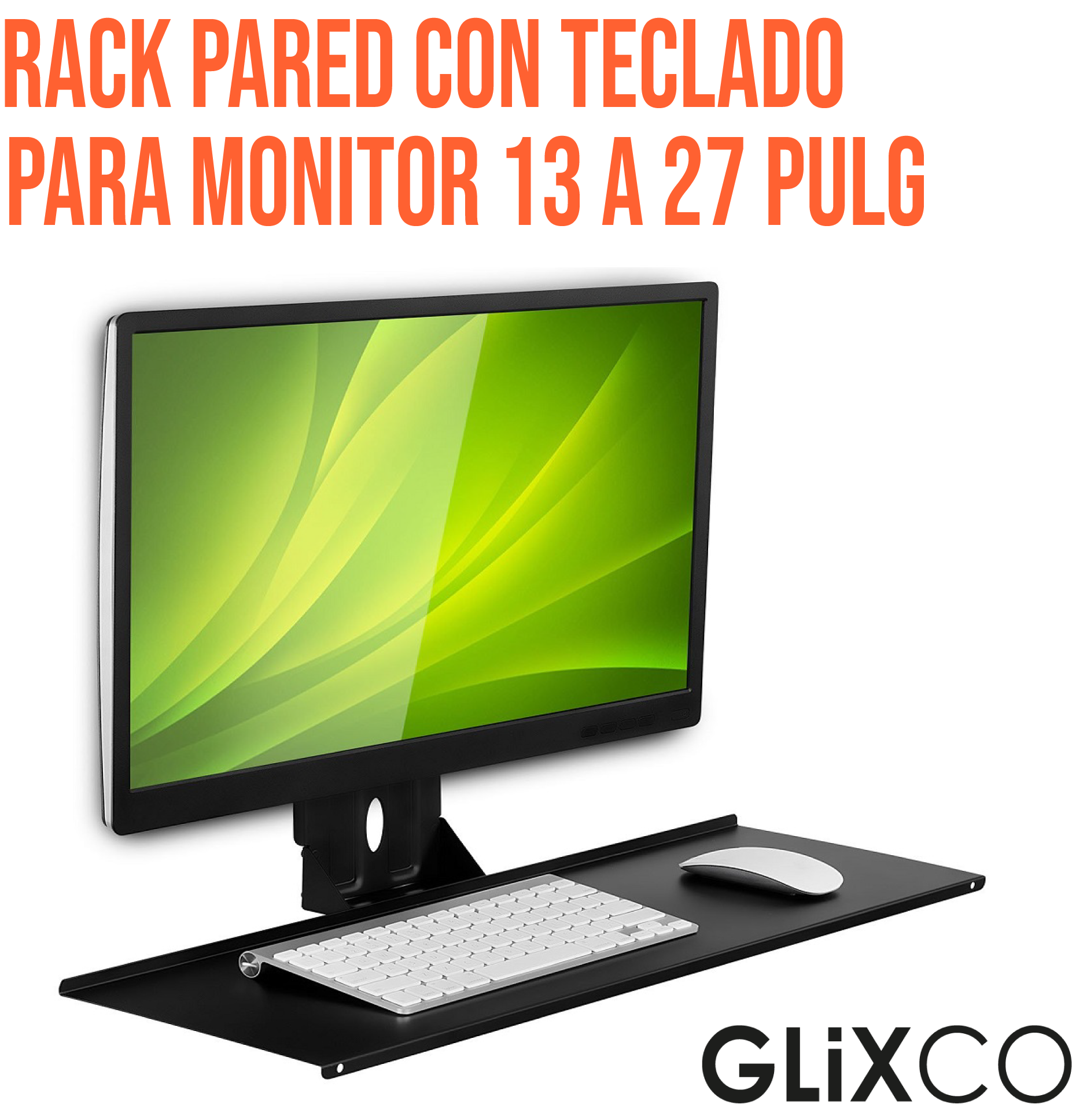 Rack Pared con Teclado para Monitor 13 a 27 Pulg