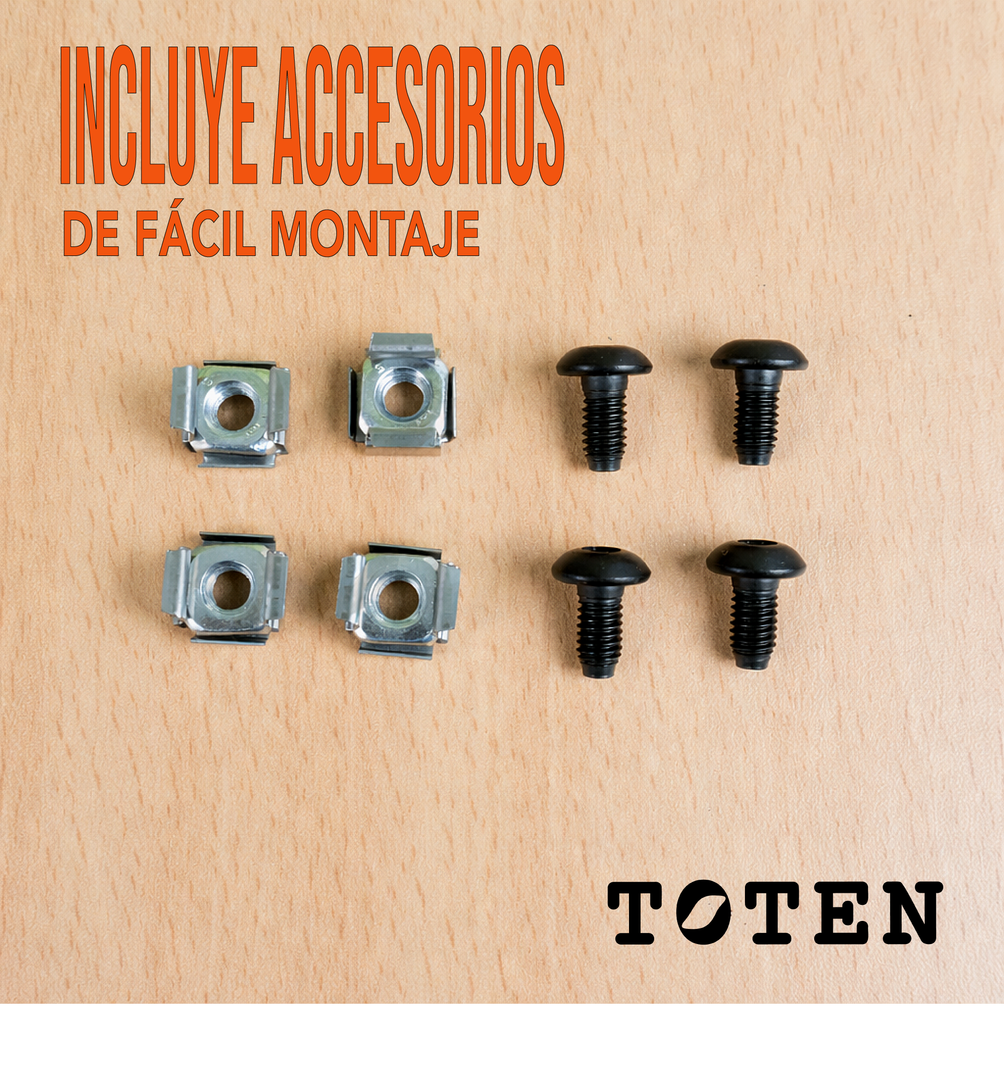 Organizador de cables de plástico / 1RU / 5 clips / 47 cm