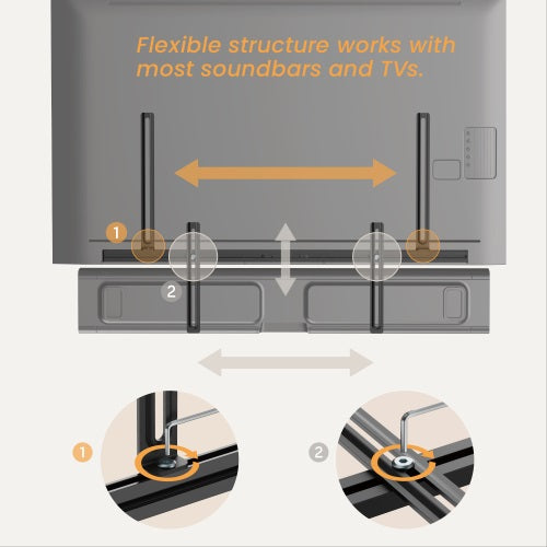 Soporte universal para barra de sonido para montaje en TV con VESA hasta 700 mm