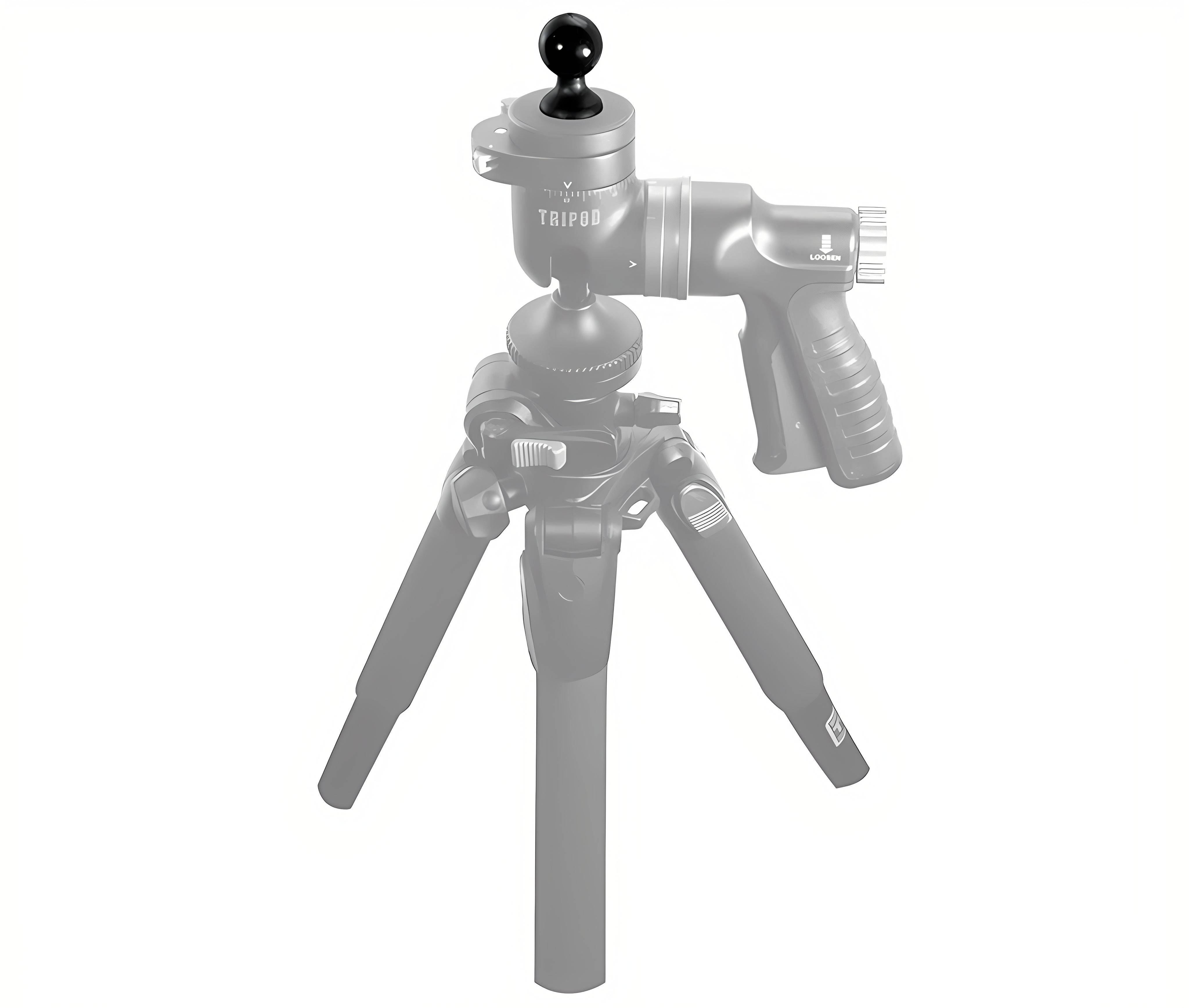 Repuesto - Perno de trípode de cámara de 1/4"-20 a adaptador de bola giratoria de 25 mm