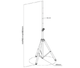 Trípode Pedestal para Parlante Caja Acustica Activa/  Carga 60 Kg / Altura Max 183cm / Metal + Plástico (Unión)