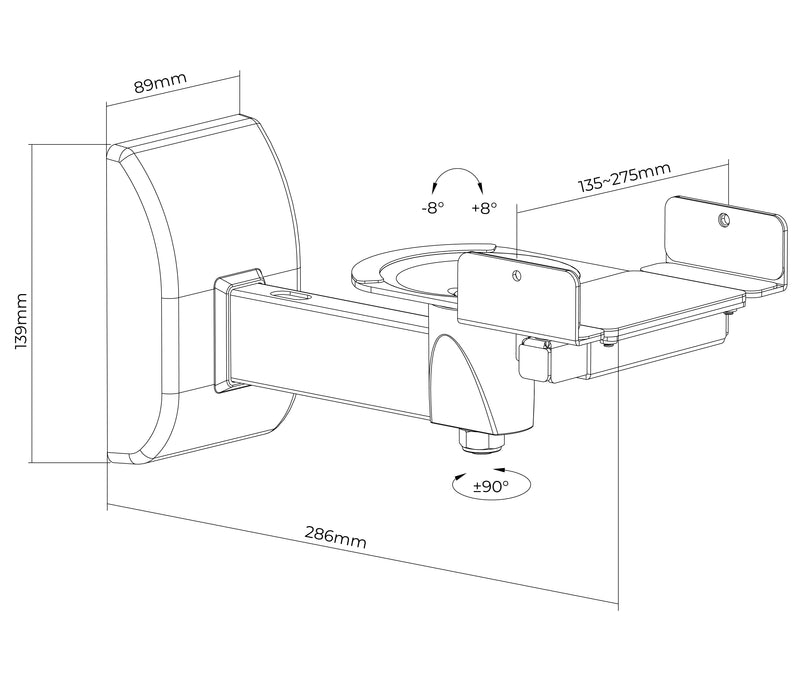 Rack Universal de Pared para Parlante ( PAR )