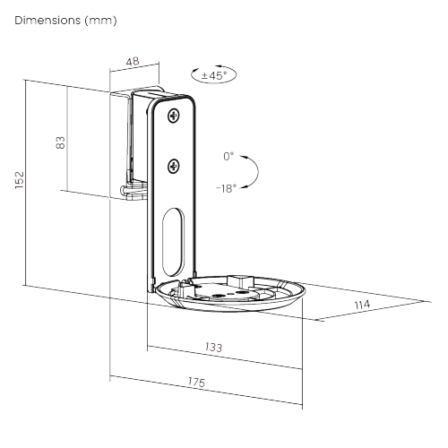 Soporte de Pared Ajustable para Parlante SONOS ERA 100