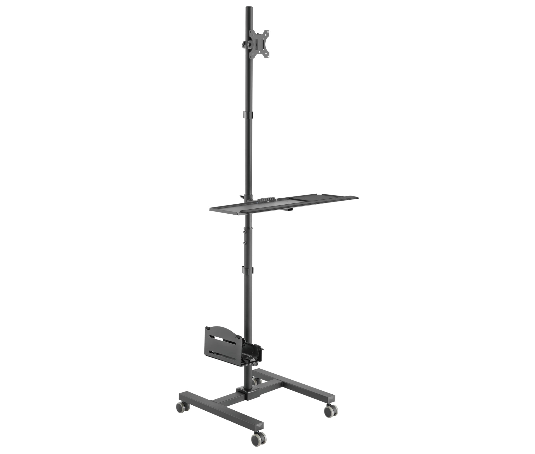 Pedestal con Ruedas para Monitor 17 a 32 pulg con Soporte para CPU y Teclado