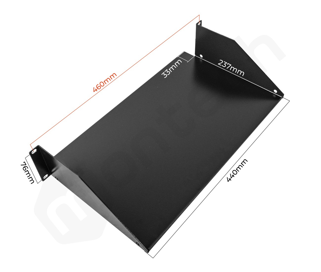 Bandeja Fija para Servidores / 2RU / Profundidad 27 cm