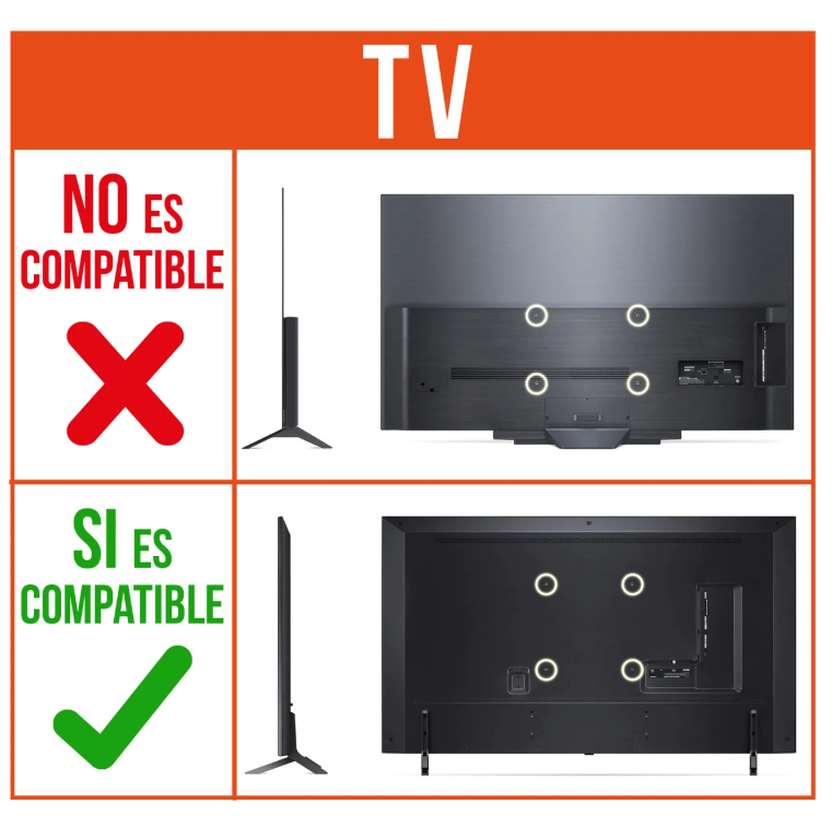 Rack Techo Eléctrico Plegable y Giratorio a Control Remoto, App para TV 37 a 65 Pulg / VESA Max 600x400mm / Carga 45 kg