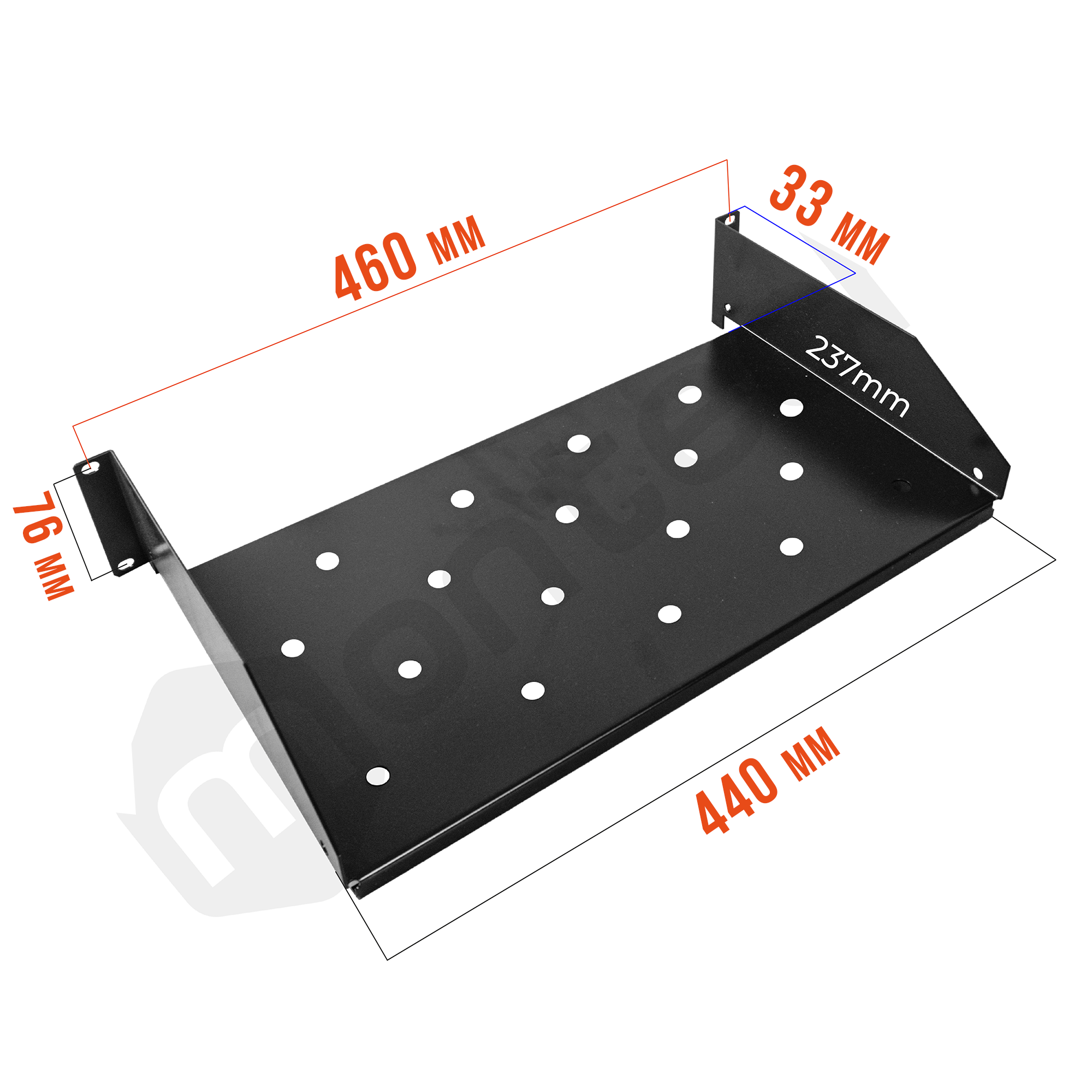 Bandeja Fija para Servidores / 2RU / Profundidad 27 cm