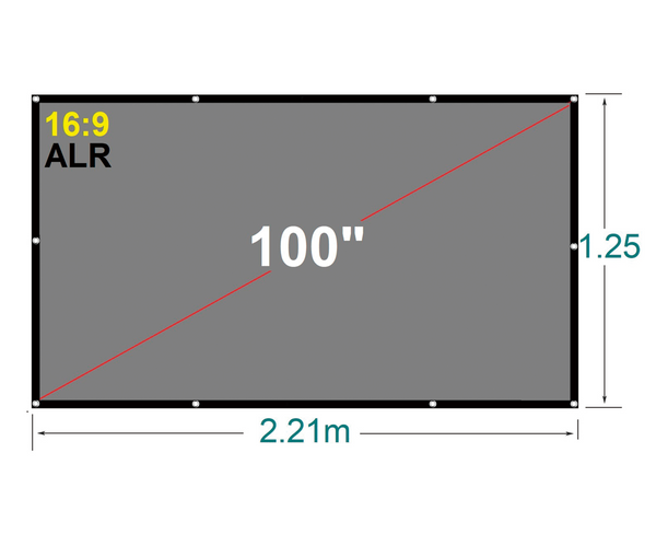 Ecran con Ojal 100 Pulg (16:9) 2.21x1.25 m / Tela ALR