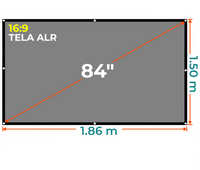 Ecran Gris con Ojal 84 Pulg (16:9) 1.86x1.50 m / Tela ALR