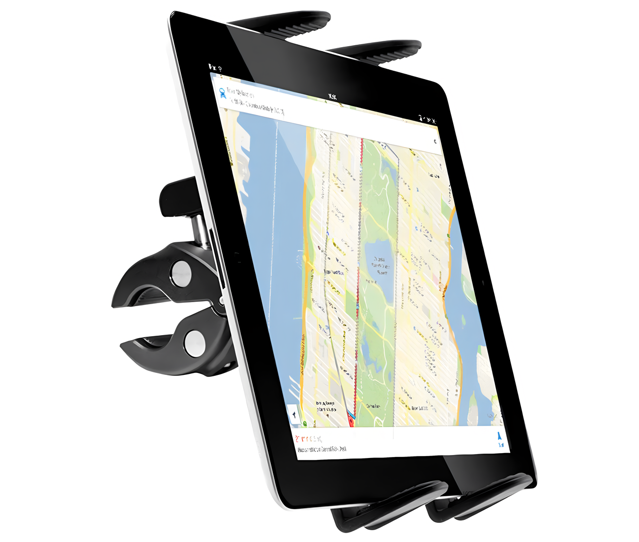 Soporte con Abrazadera tubular para Tablet 7 a 18 Pulg / Fijación en tripodes o Tubos de 18 a 35mm