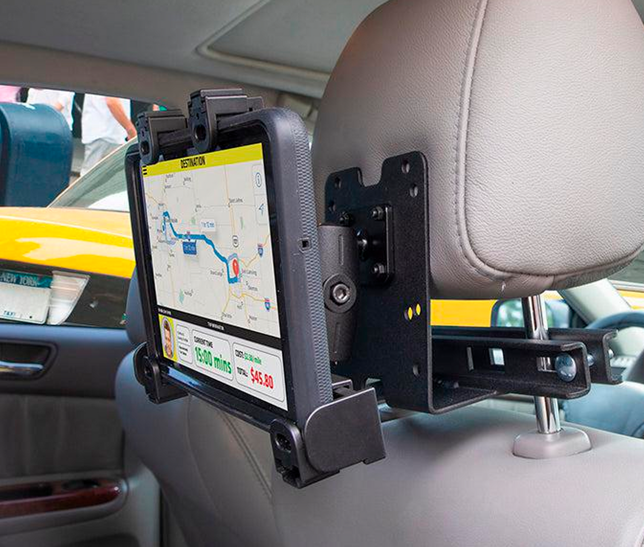 Soporte con Bloqueo para Tablets 7 a 10 Pulg / Montaje en Reposacabezas de Auto