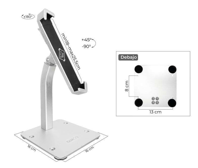 Soporte Antirrobo con Llave de Seguridad para Tablet 7 a 11 Pulg