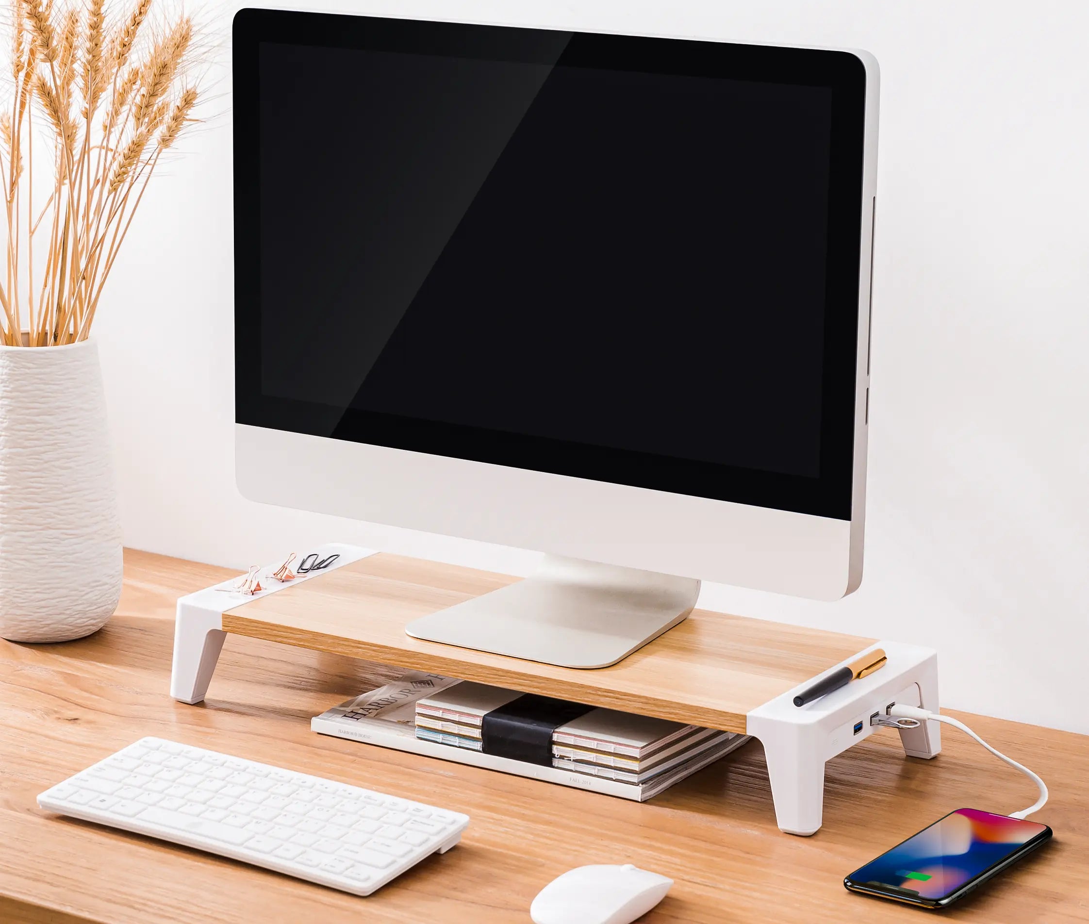 Soporte Elevador con Puerto USB 3.0 para Monitor 17 a 32 Pulg