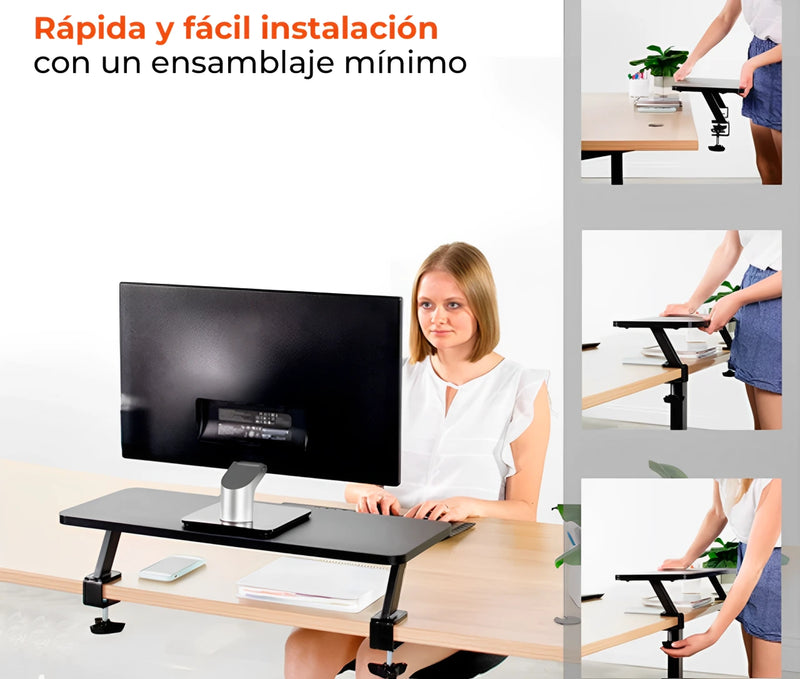 Soporte Elevador para 1 Monitor / Estante de Escritorio con Abrazadera