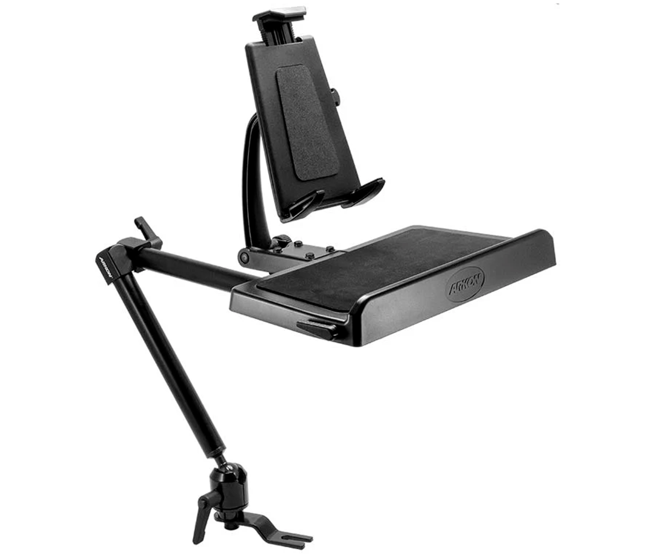 Soporte con brazo para Tablet 9-12 Pulg y Teclado / Fijación en asiento del auto y camiones