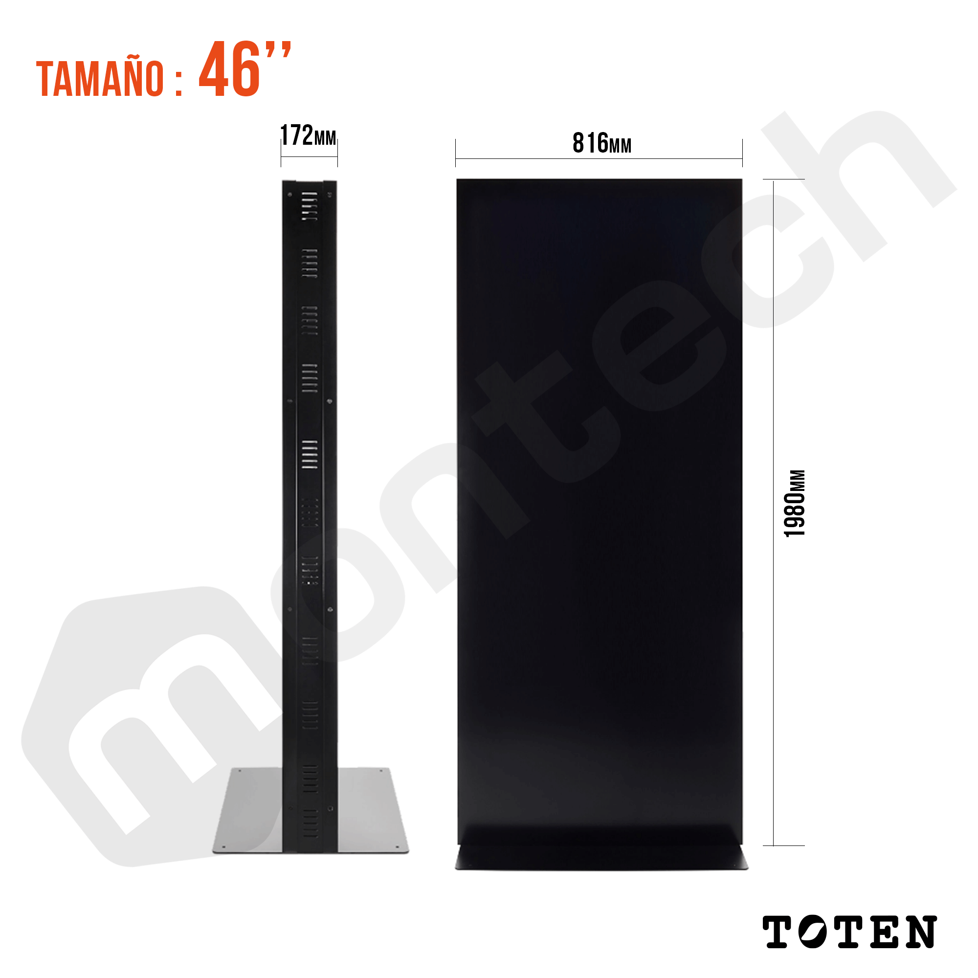 Tótem publicidad pantalla digital Tamaño 46 y 55 Pulgadas