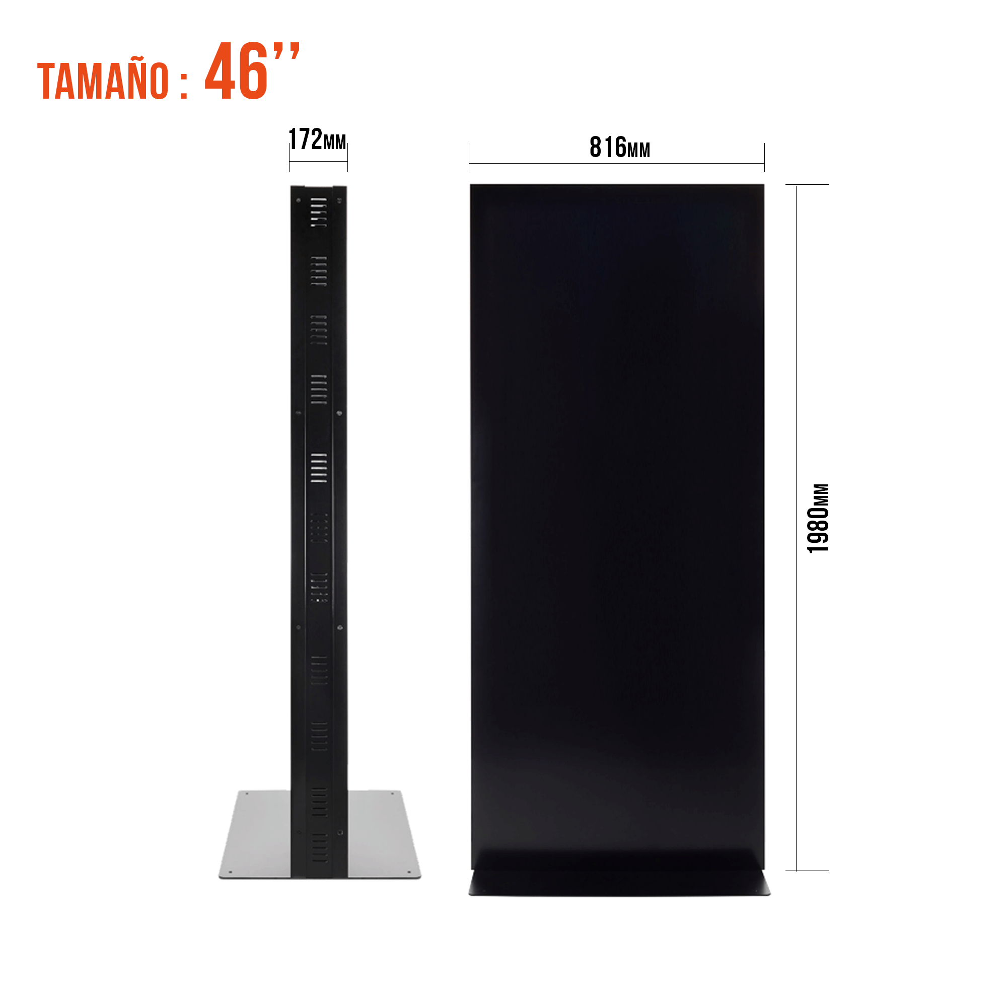 Tótem publicidad pantalla digital Tamaño 46 y 55 Pulgadas