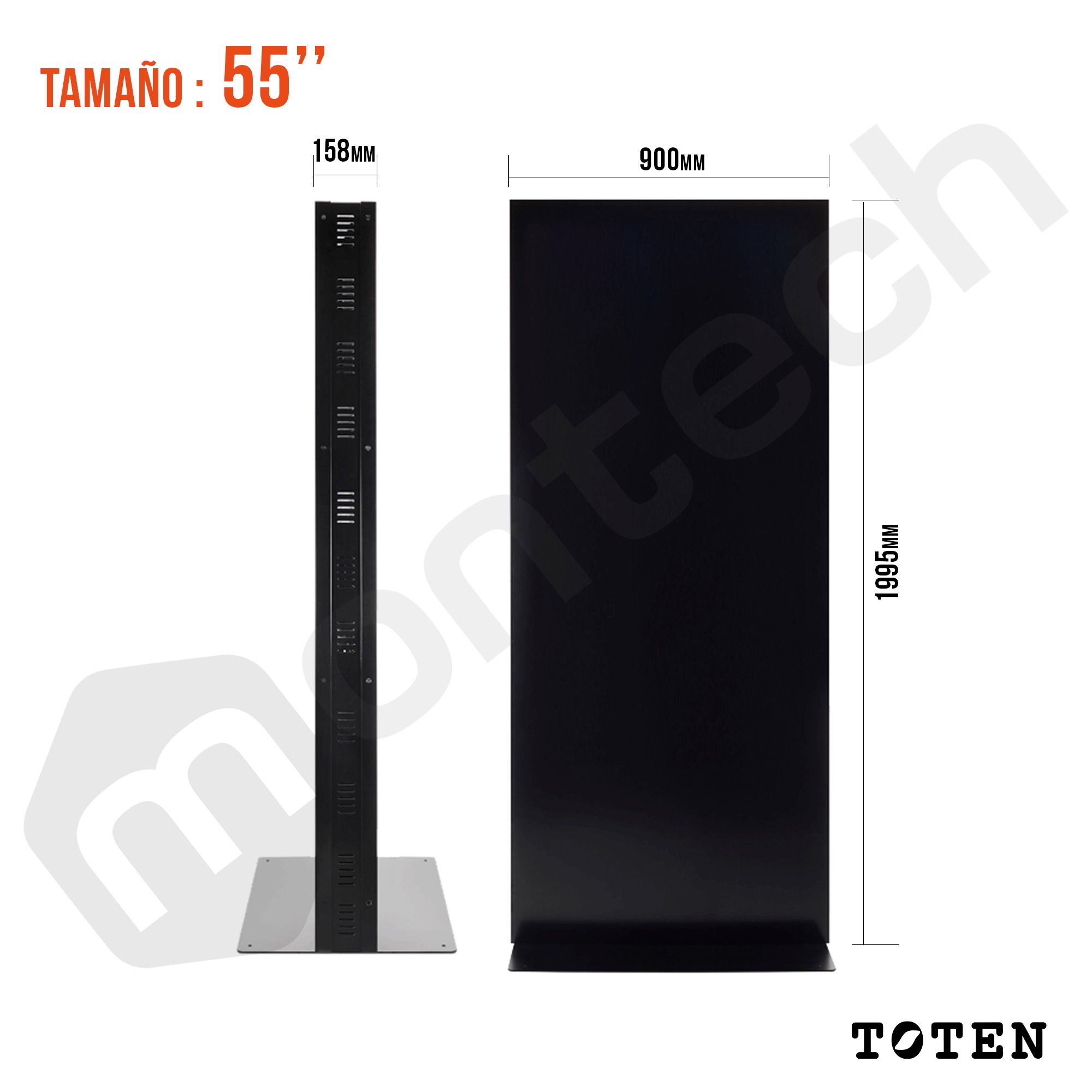 Tótem publicidad pantalla digital Tamaño 46 y 55 Pulgadas