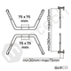 Adaptador VESA 4 brazos para monitor 17 a 27 Pulg / Sin agujeros de fijación