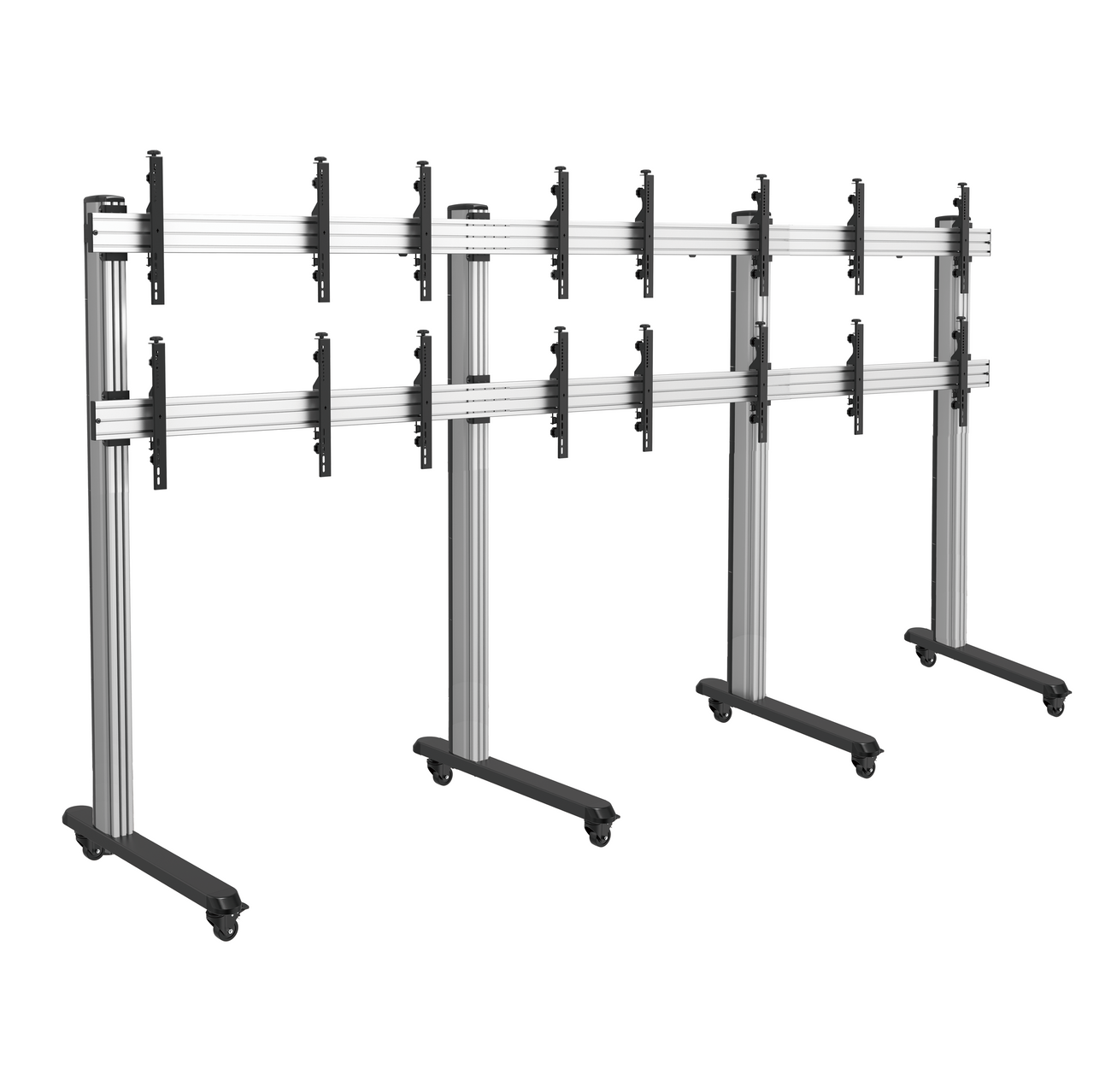 Pedestal con Ruedas Videowall 2x4 para 8 Pantallas 49 Pulg