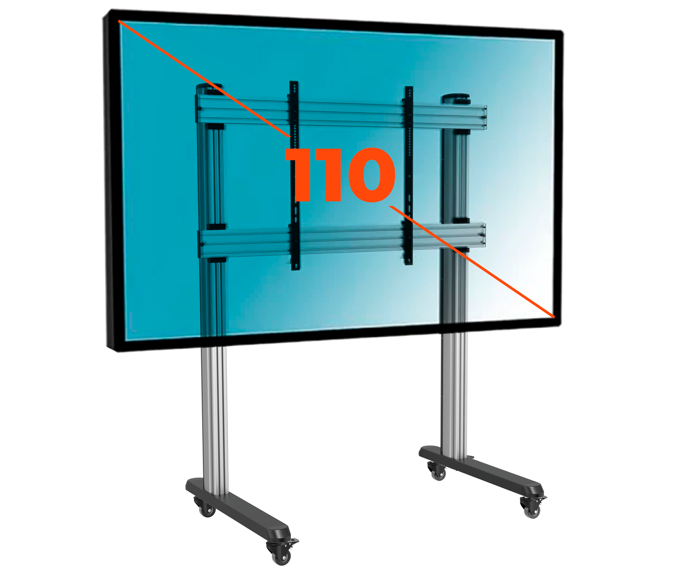 Pedestal con Ruedas TV LG 110 Pulg / 110UM5J-B / 110UM5K-B / VESA Max 1700x800mm / Carga 150 kg