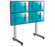 Pedestal con Ruedas Videowall 2x2 para 4 Pantallas 45 a 55 Pulg / VESA Max 600x400mm / Carga 50 kg