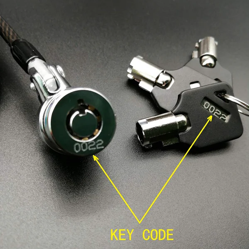 Cable de Seguridad para Celular / Tablet / Incluye Placa adhesiva y Llave codificada