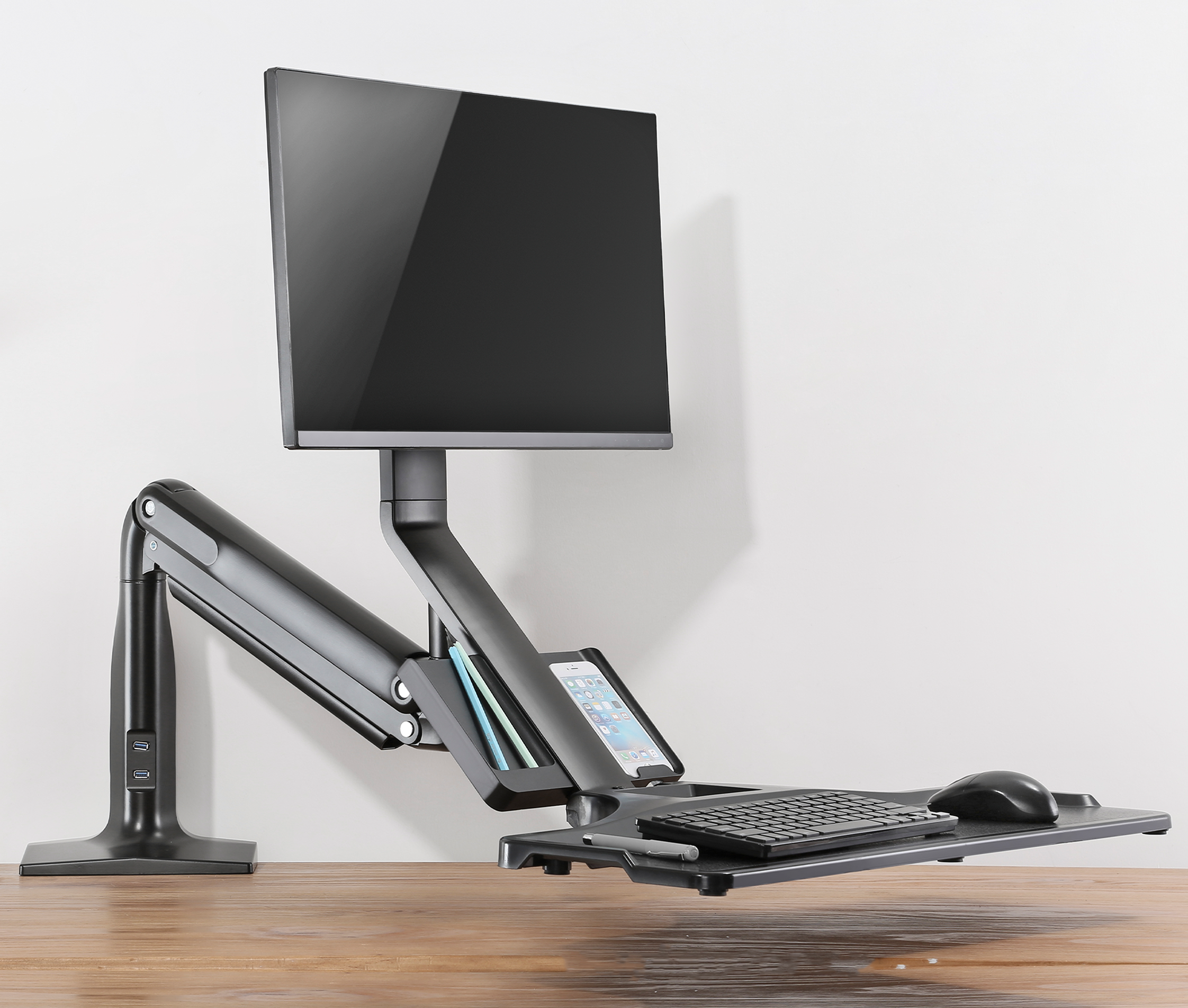 Rack Soporte con Teclado de Escritorio para Monitor 17 a 32 Pulg / Trabaje parado o sentado