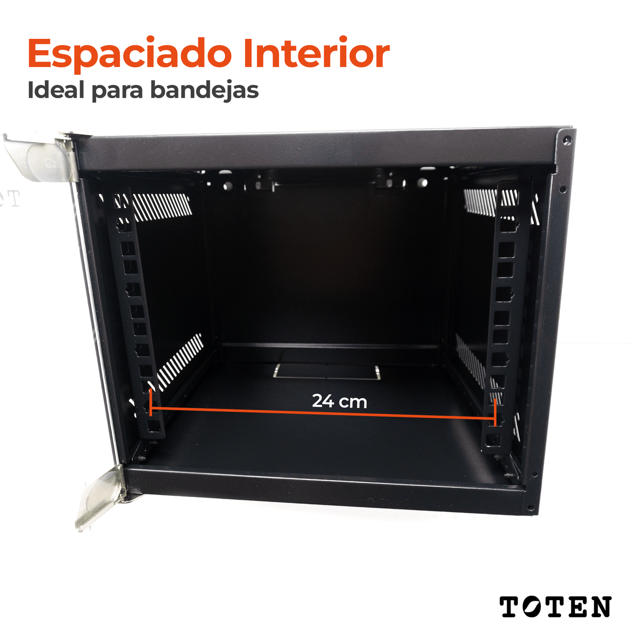 Gabinete de pared para Servidor - Modelo Desarmado / 4RU/ 31.5x28x24cm (largo, ancho y altura)