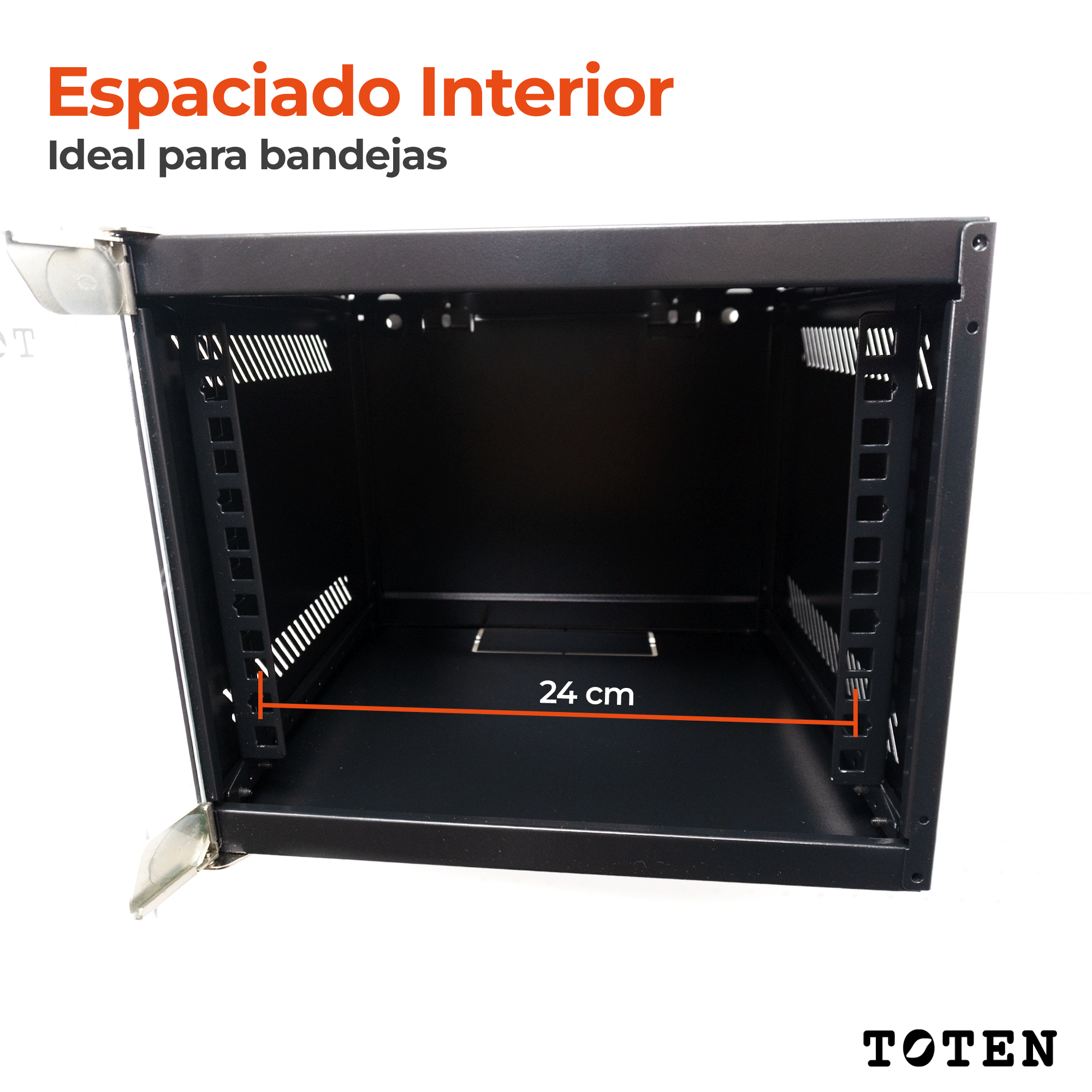 Gabinete de pared para Servidor - Modelo Desarmado / 4RU/ 31.5x28x24cm (largo, ancho y altura)