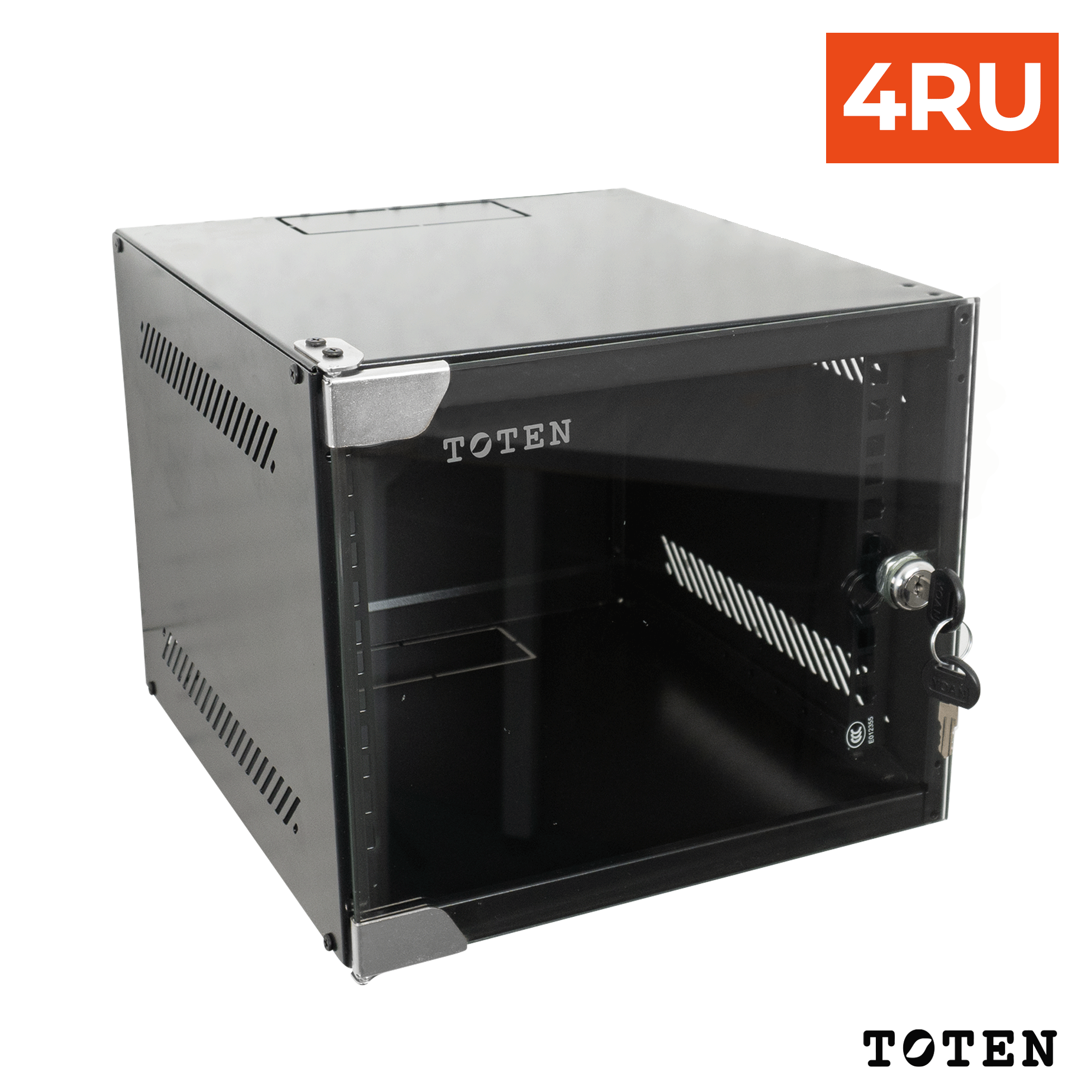 Gabinete de pared para Servidor - Modelo Desarmado / 4RU/ 31.5x28x24cm (largo, ancho y altura)