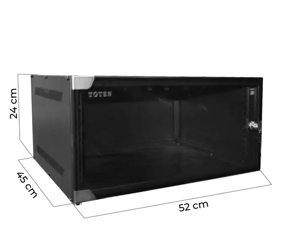 Gabinete de Pared para Servidores / 4RU / 52x45x24 cm (AnchoxProf.xAlt.)